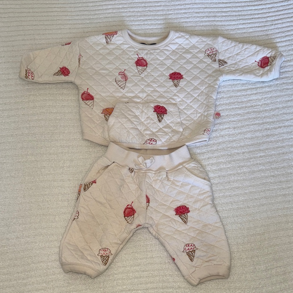 Souris Mini quilted sweatsuit set